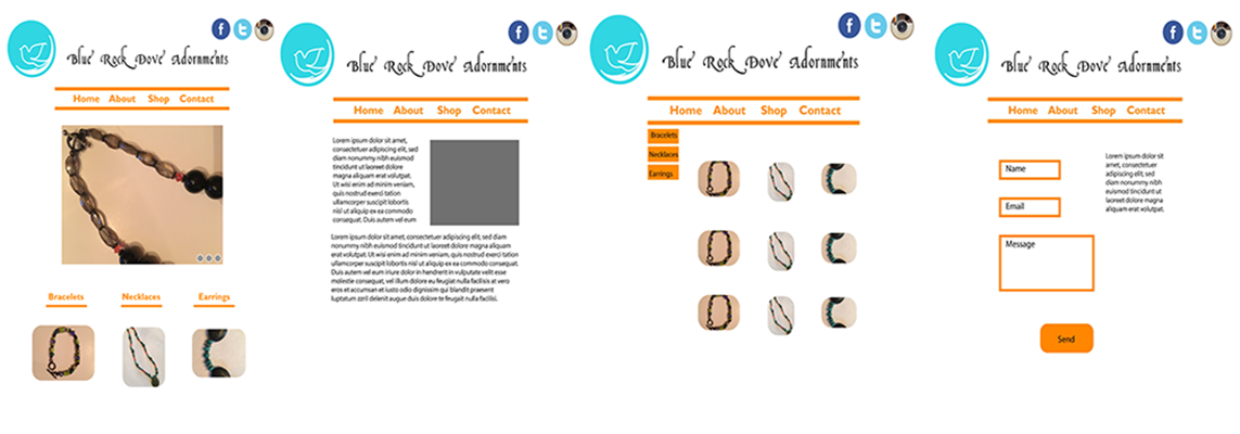 Blue Rock Dove 4 page mockups