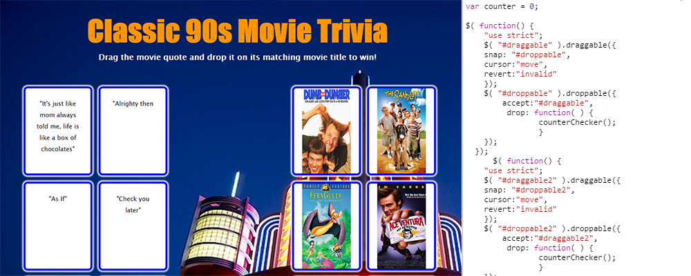 Draggable and droppable JQuery